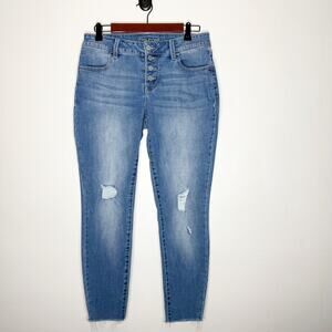 Maurice’s Mid Rise Button-fly Distressed Skinny Jeans Women’s Size Medium Short